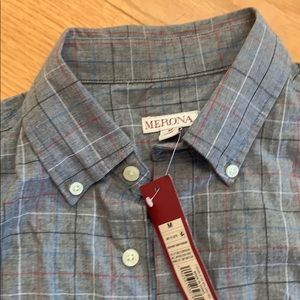 NWT Men’s button up casual plaid dress shirt